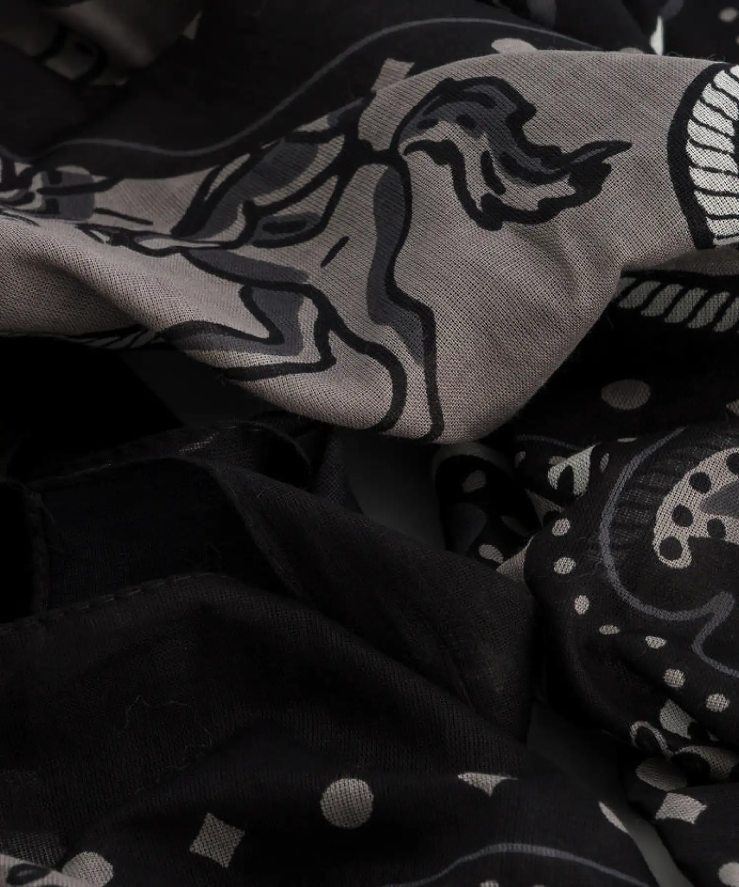 Foulard en coton Rodéo - noir - Maison Lecomte Flament | Manoir Plume