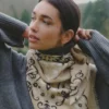 Foulard en laine et soie Bandana - beige - Maison Lecomte Flament | Manoir Plume