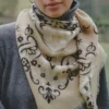 Foulard en laine et soie Bandana - beige - Maison Lecomte Flament | Manoir Plume