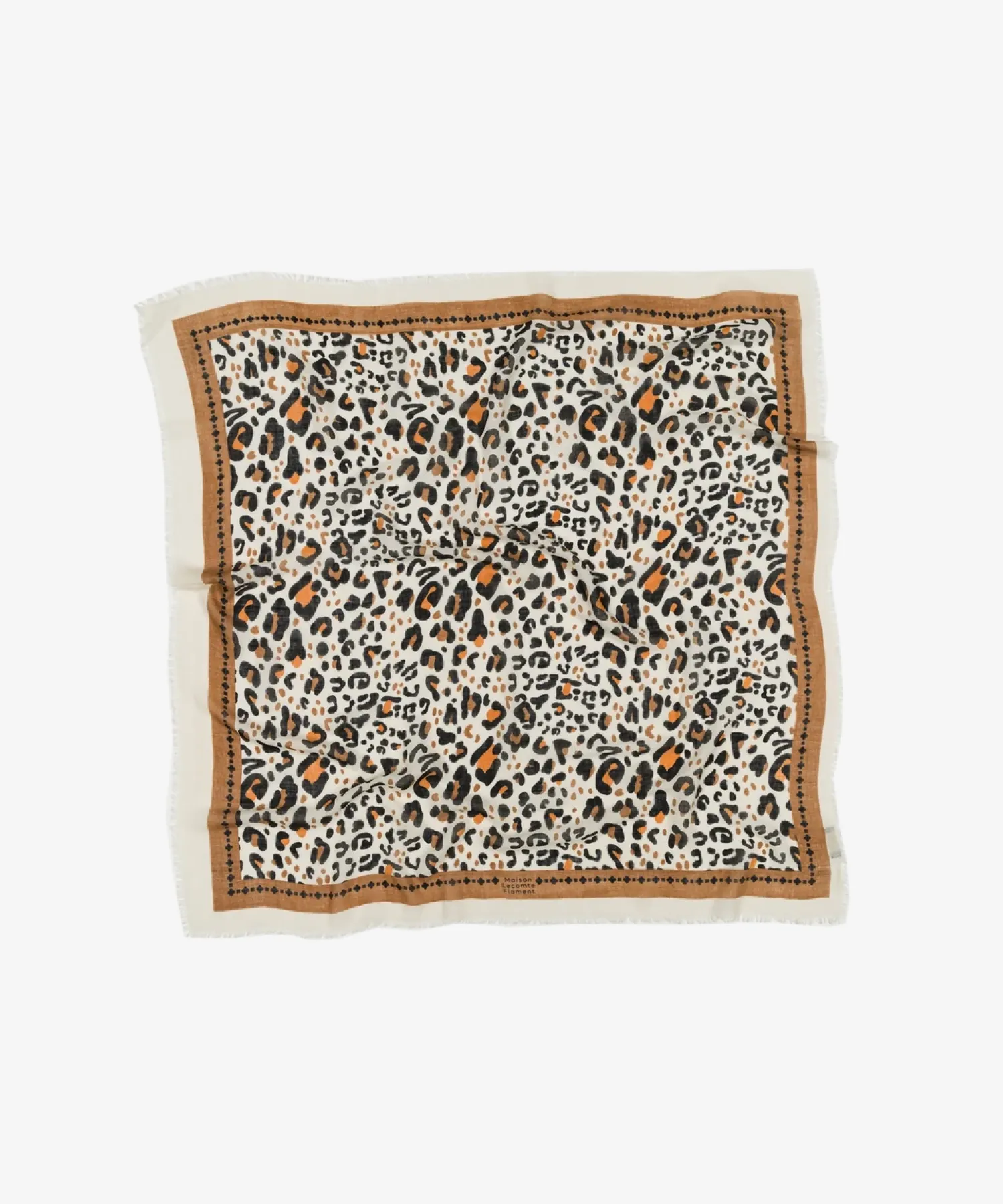Foulard en laine et soie Léo - beige et camel - Maison Lecomte Flament | Manoir Plume