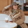 Foulard en laine et soie Léo - beige et camel - Maison Lecomte Flament | Manoir Plume