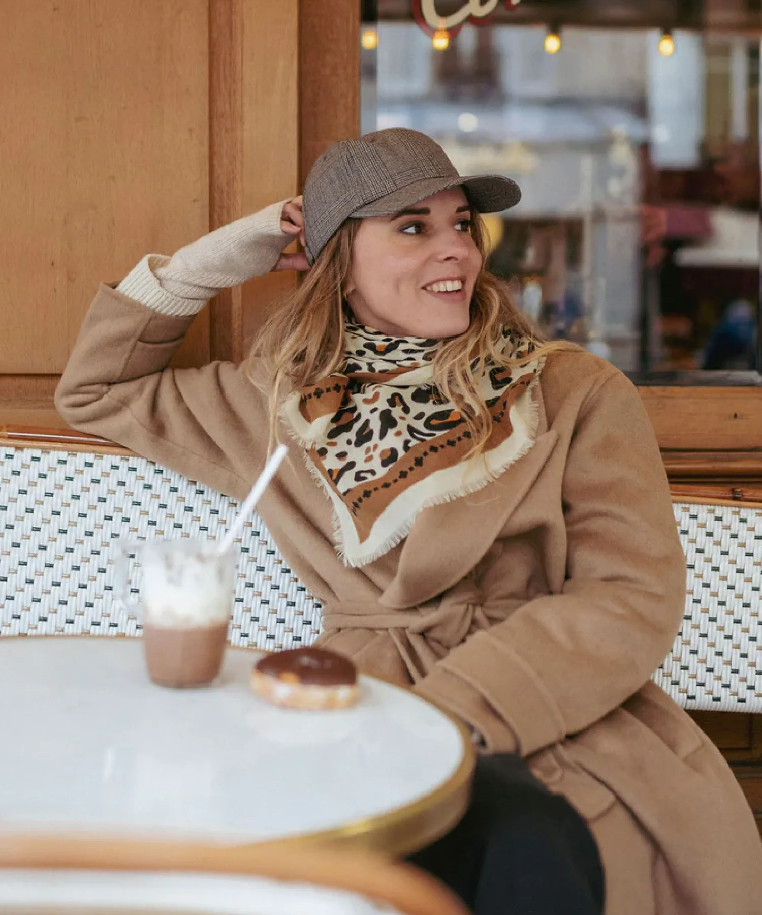Foulard en laine et soie Léo - beige et camel - Maison Lecomte Flament | Manoir Plume