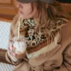 Foulard en laine et soie Léo - beige et camel - Maison Lecomte Flament | Manoir Plume