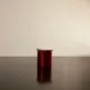 Pouf en bouclette et placage de frêne Lazare - bordeaux et crème - Gabrielle Paris | Manoir Plume