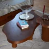 Table basse en placage de chêne et frêne Jeanne - marron foncé - Gabrielle Paris | Manoir Plume