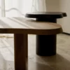 Table d'appoint en placage de chêne et frêne Mahaut - noir - Gabrielle Paris | Manoir Plume