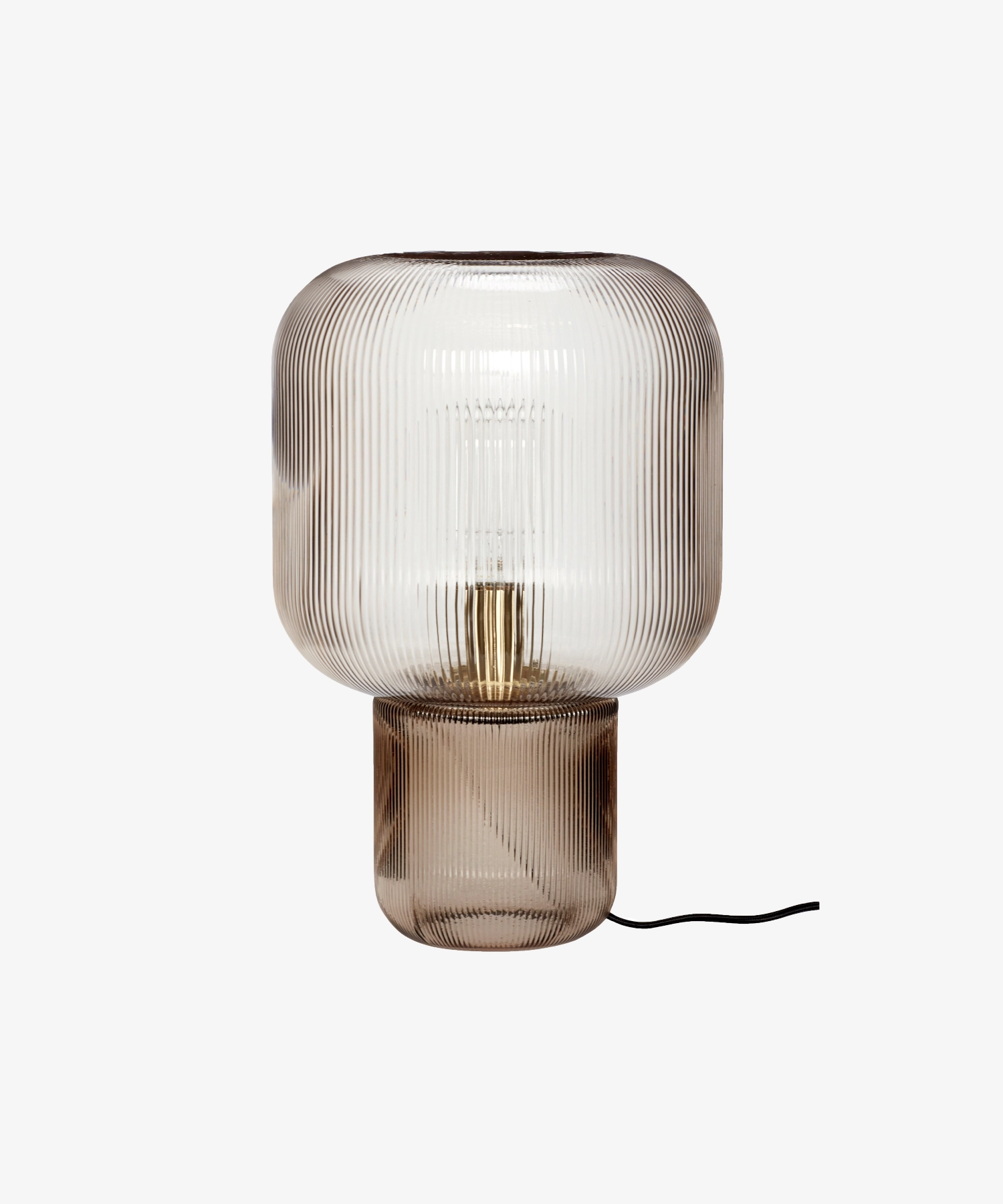 Lampe à poser en verre Pirum - marron - Hübsch | Manoir Plume