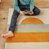 Tapis enfant en coton bio Sunset - orange - Bleuu Studio | Manoir Plume