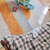 Tapis enfant en coton bio Sunset - orange - Bleuu Studio | Manoir Plume